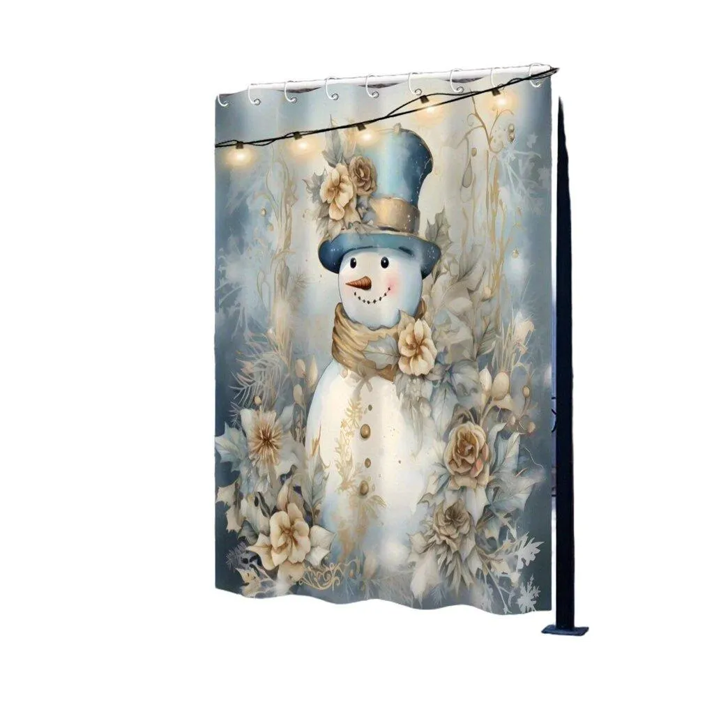 Polyesterinen Ulkoilma Väliseinä Koukuilla - Lumiukko ja Kukat Pickify, 1PC-180X213cm/71*84in