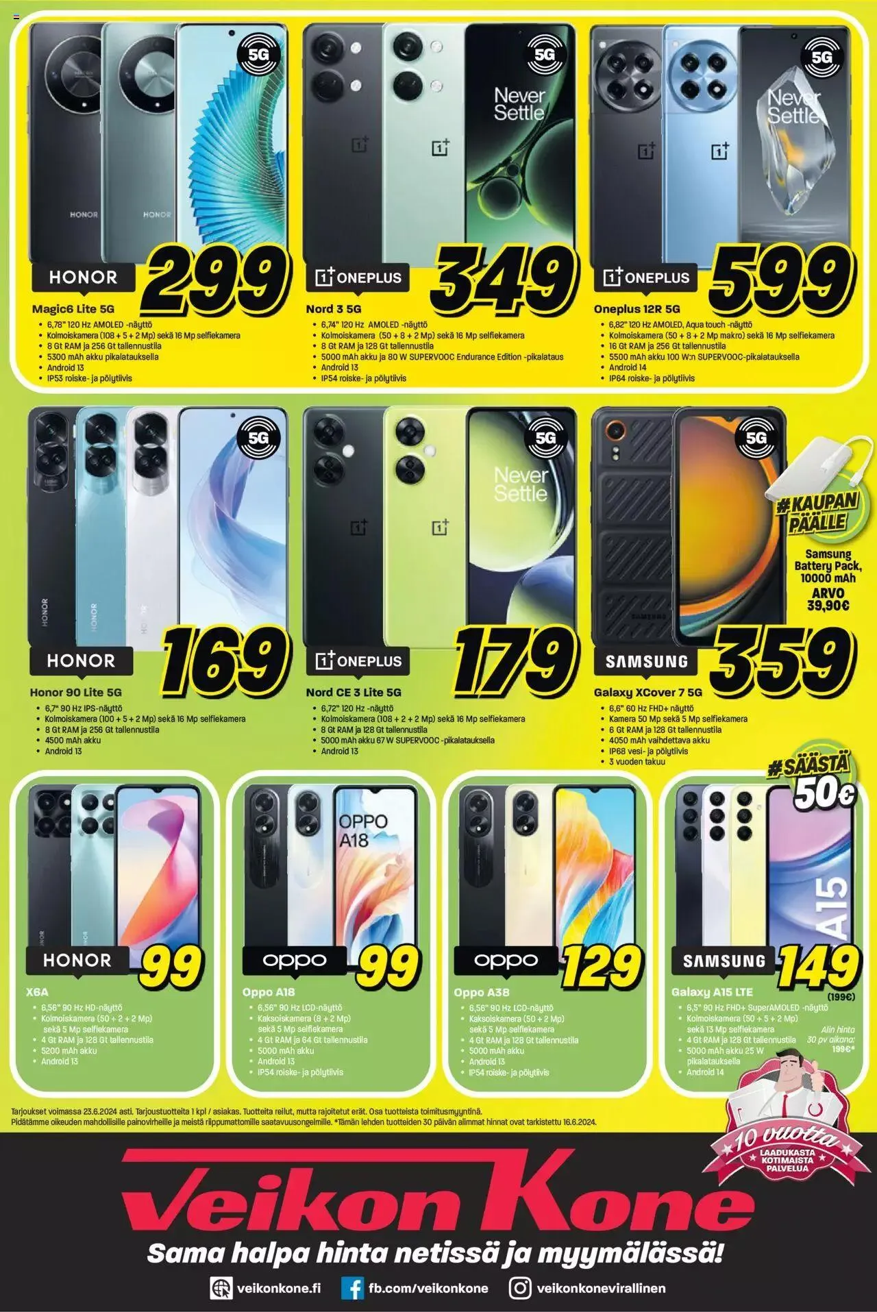 Veikon Kone tarjoukset voimassa alkaen 17. kesäkuuta - 23. kesäkuuta 2024 - Tarjouslehti sivu 16