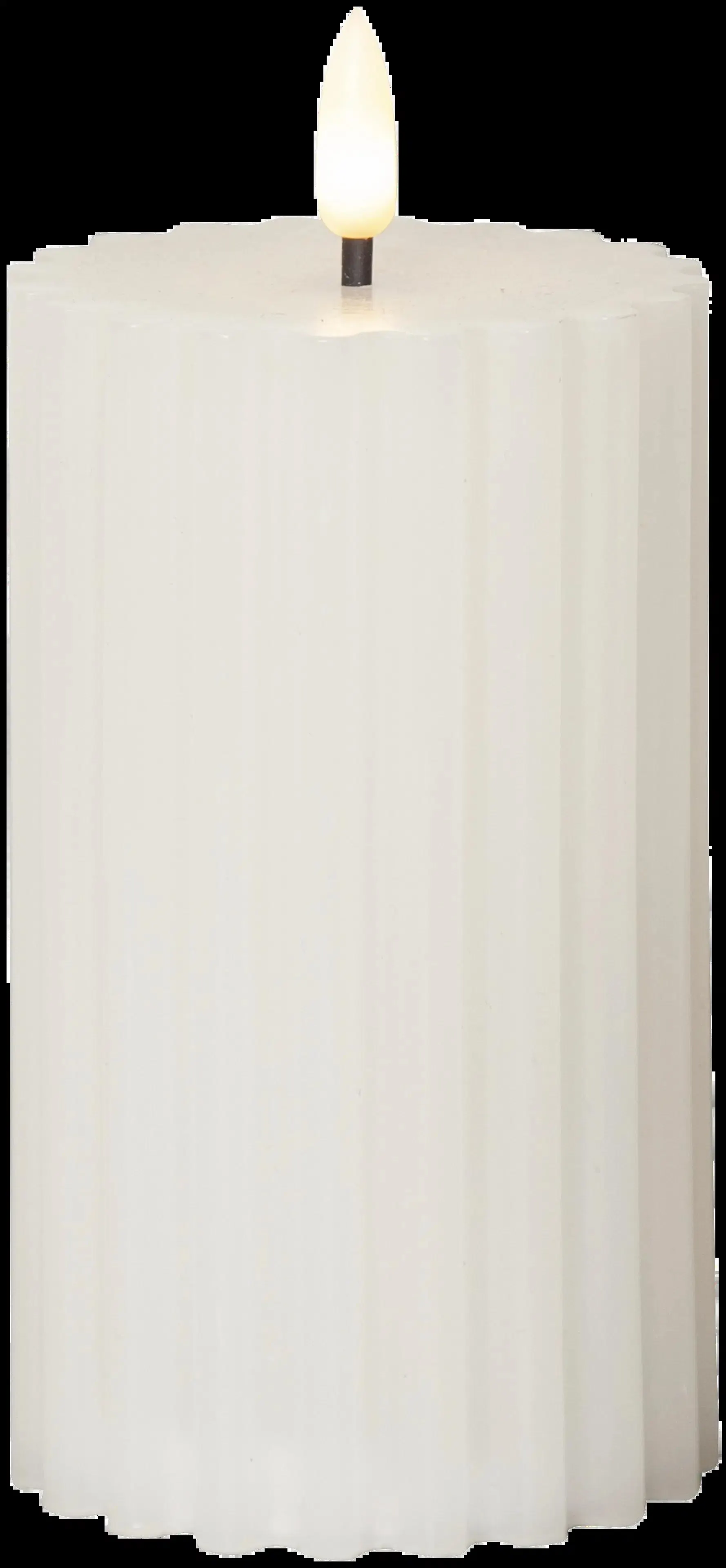 Star Trading Flamme Stripe LED-kynttilä 15 cm valkoinen