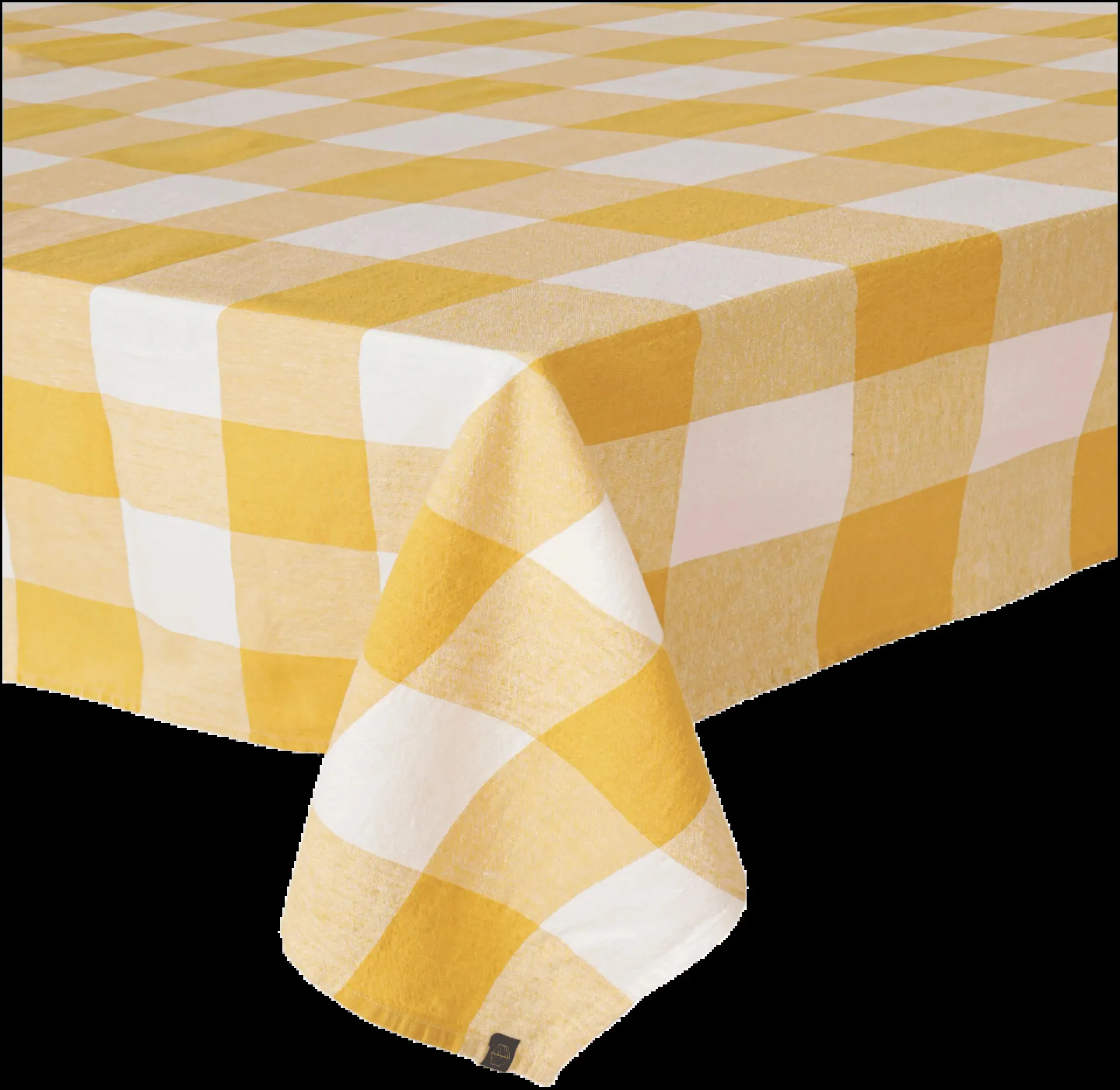 Haomy Pöytäliina Palma pellava-puuvilla 160x160 cm keltainen