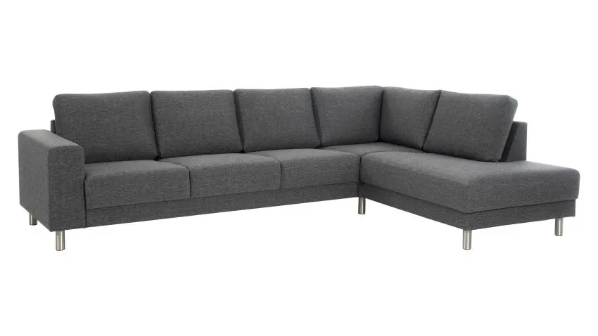 GAMMA XL-kulmasohva Hygge-kangas, tummanharmaa, kätisyys: oikea