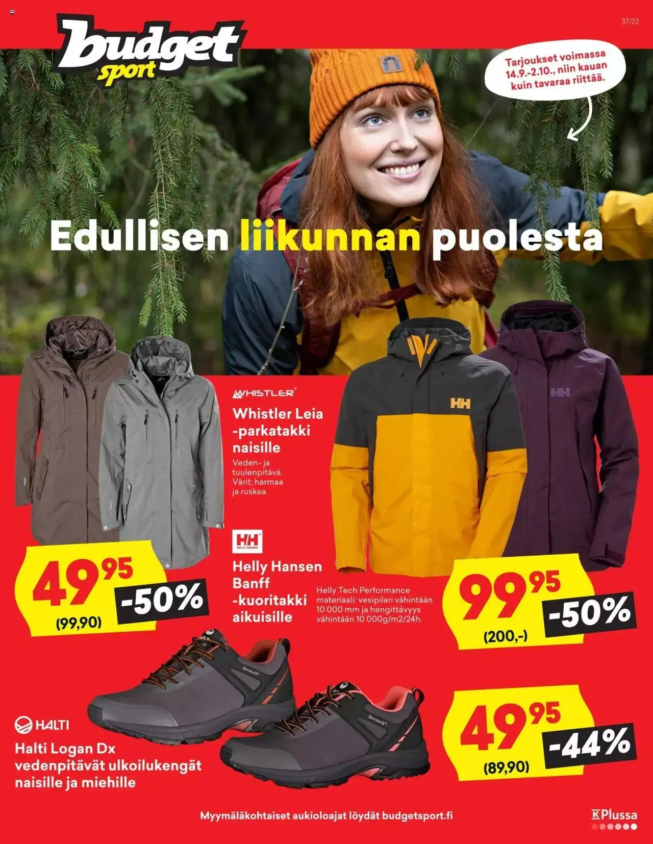 Budget Sport tarjoukset voimassa alkaen 14. syyskuuta - 2. lokakuuta 2023 - Tarjouslehti sivu 1