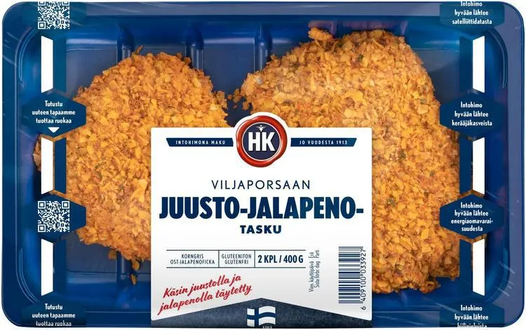 HK Viljaporsaan juusto-jalapenotasku 400 g