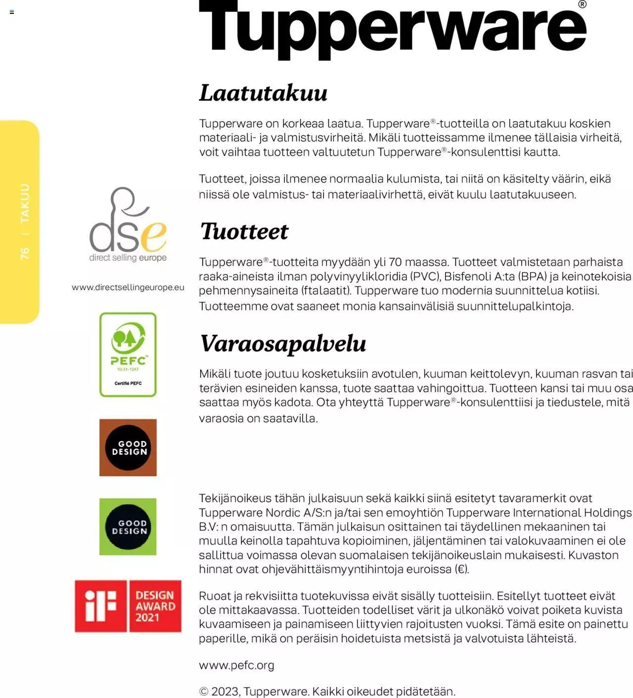 Tupperware - Kevät / Kesä 2023 voimassa alkaen 6. maaliskuuta - 31. joulukuuta 2023 - Tarjouslehti sivu 76