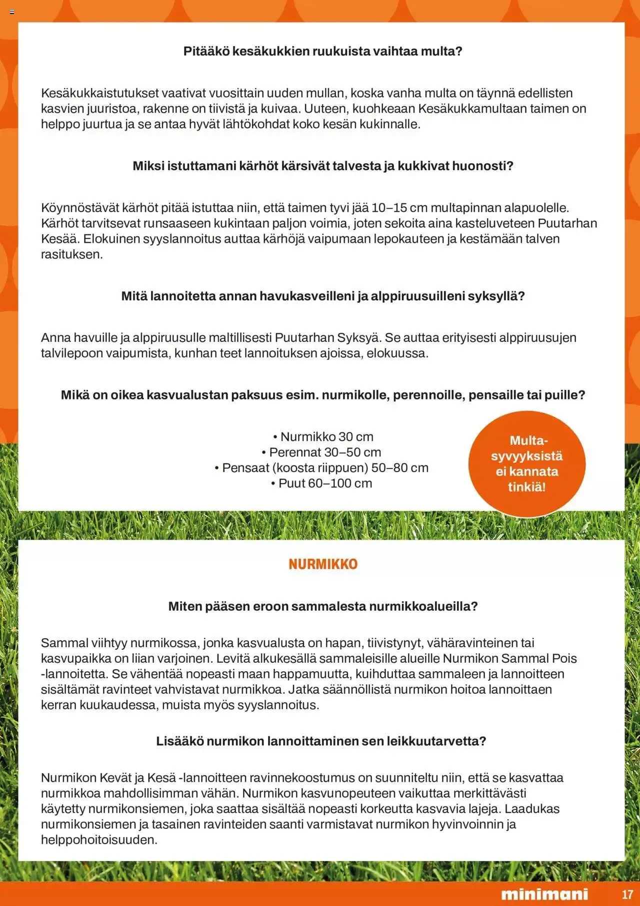 Minimani puutarha-kuvasto voimassa alkaen 24. huhtikuuta - 31. joulukuuta 2024 - Tarjouslehti sivu 17
