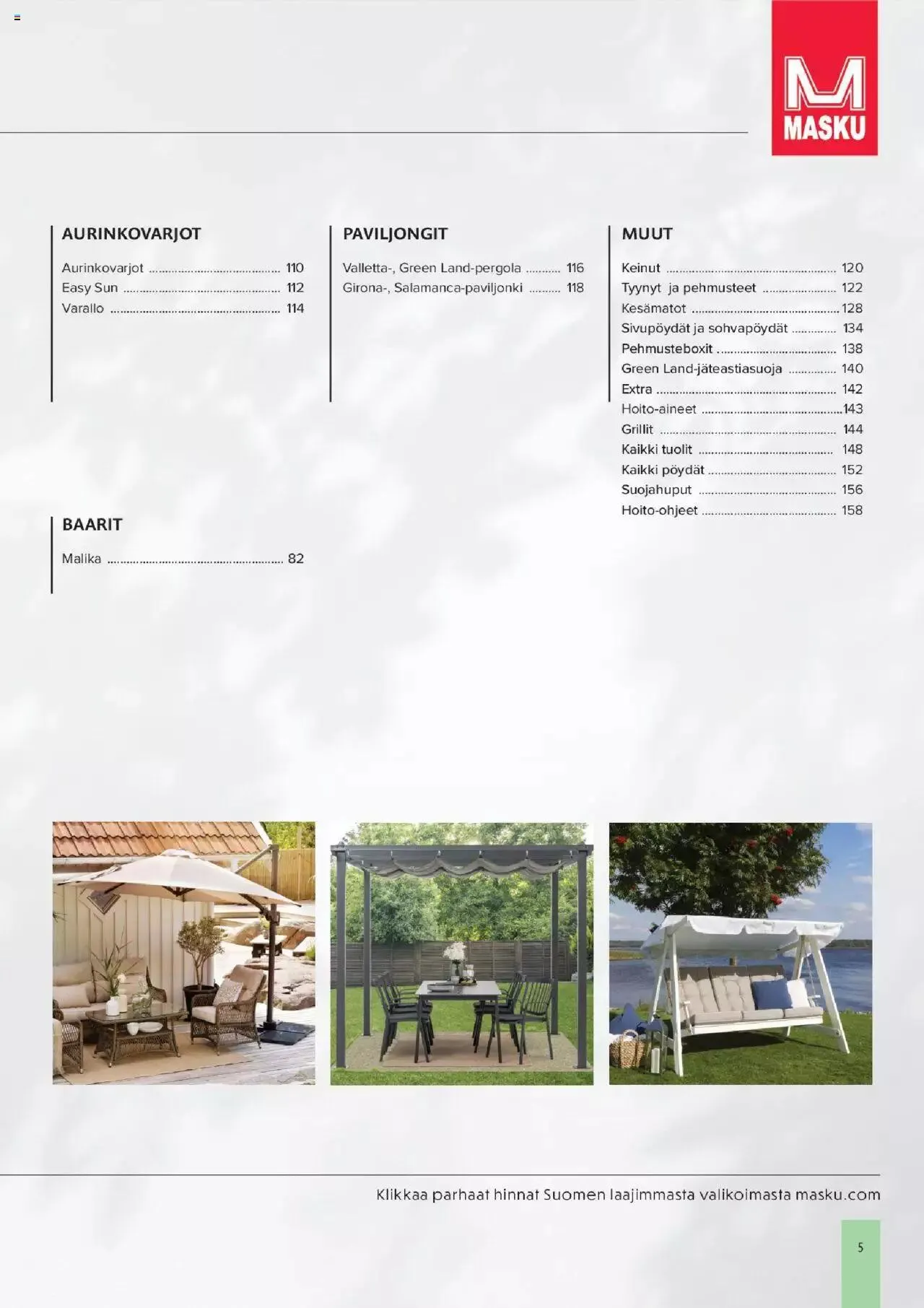 Masku - Kesäkalustekuvasto 2023 voimassa alkaen 10. huhtikuuta - 31. joulukuuta 2023 - Tarjouslehti sivu 5