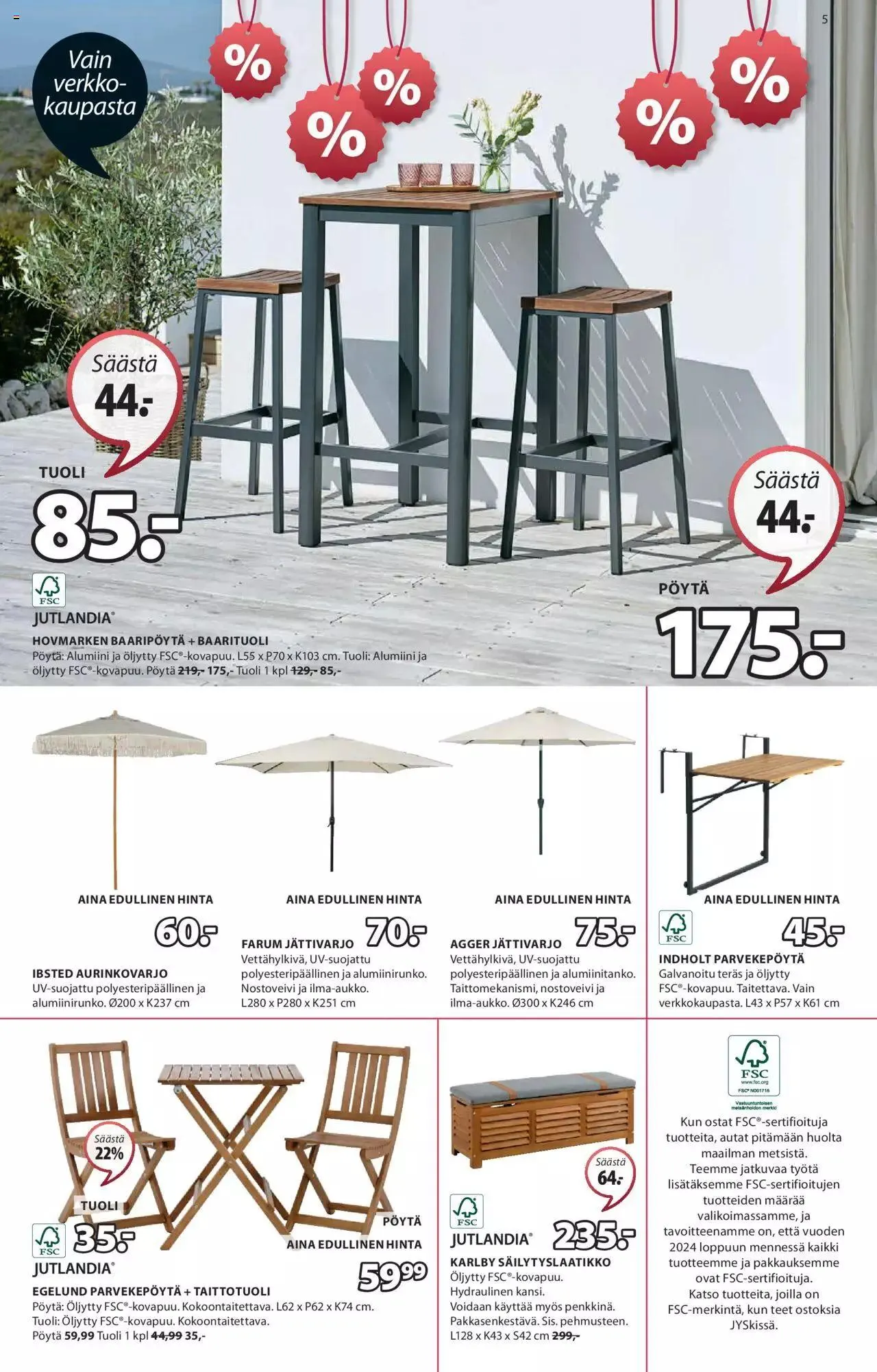 JYSK tarjoukset voimassa alkaen 1. heinäkuuta - 31. joulukuuta 2024 - Tarjouslehti sivu 5