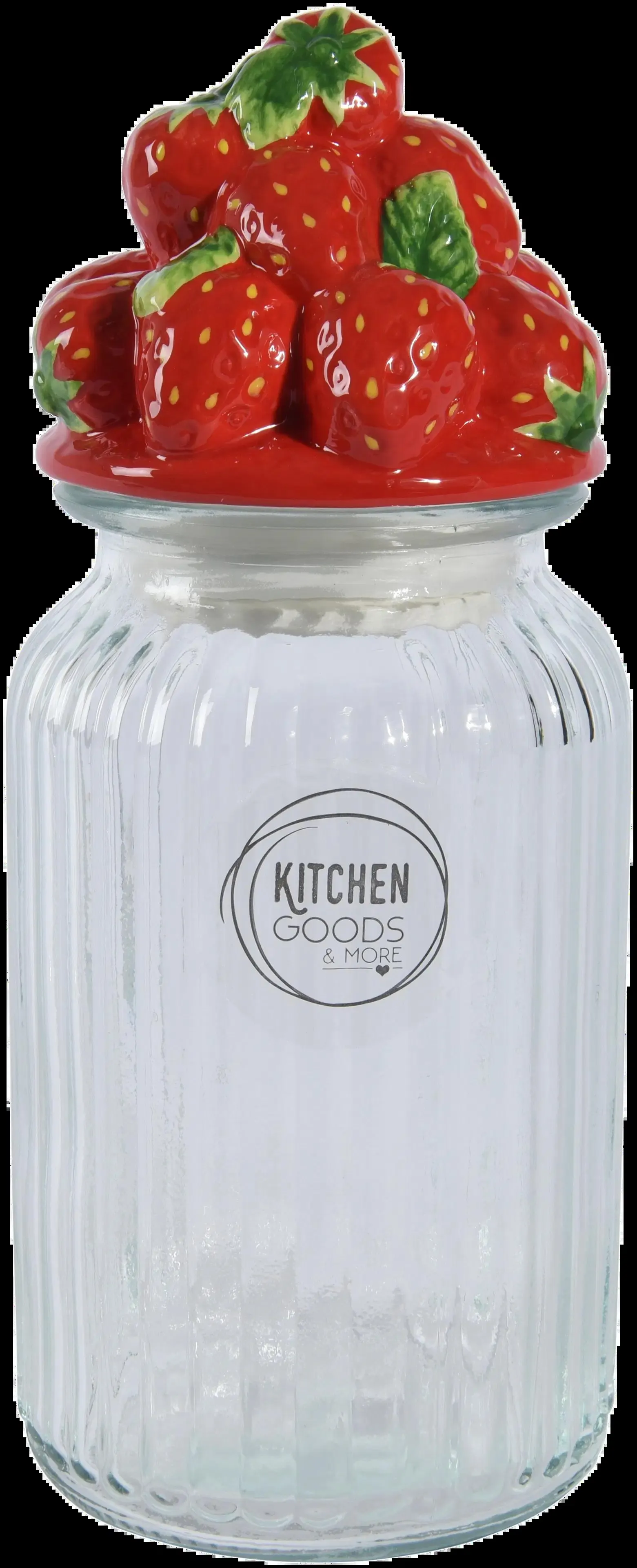 Decoris Lasipurkki Mansikka kannella 11x26,5cm