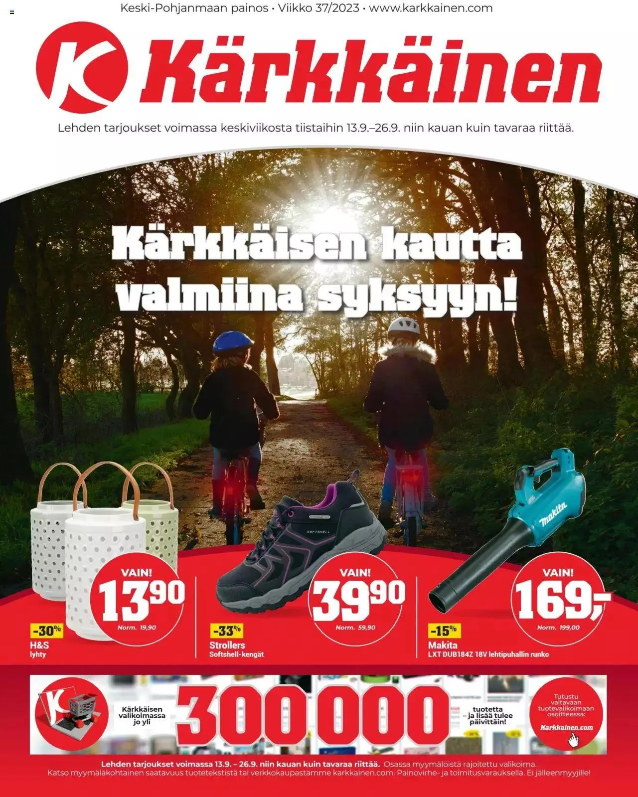 Kärkkäinen - Tarjoukset Keski - Pohjanmaan painos voimassa alkaen 13. syyskuuta - 26. syyskuuta 2023 - Tarjouslehti sivu 1