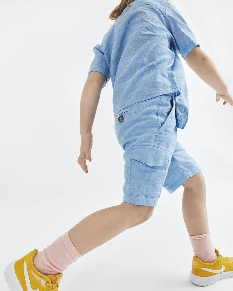 Cargo-shortsit pellavasekoitetta