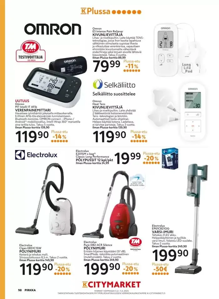 Pirkka 1/2025 voimassa alkaen 5. helmikuuta - 19. helmikuuta 2025 - Tarjouslehti sivu 98