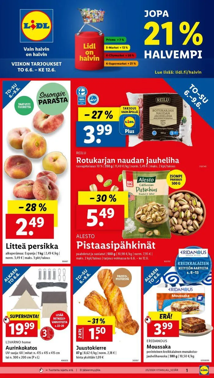 21% voimassa alkaen 6. kesäkuuta - 12. kesäkuuta 2024 - Tarjouslehti sivu 1