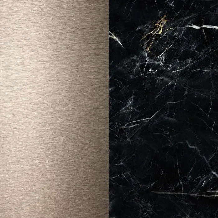Alumiinikomposiittilevy Stocksund Stole U7 harjattu pronssi / musta-kulta marmori