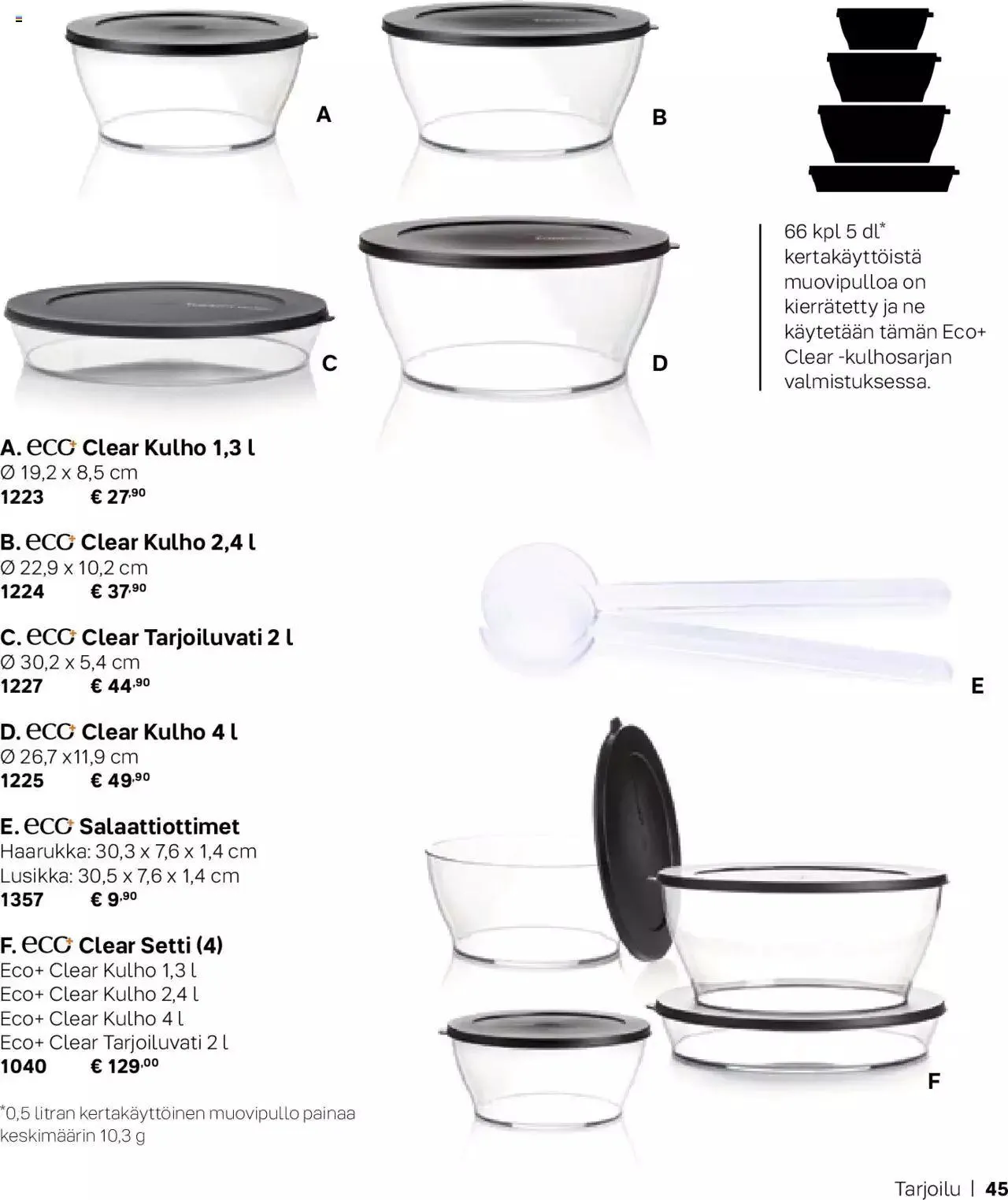 Tupperware tarjoukset Syksy / Talvi 2023-24 voimassa alkaen 29. syyskuuta - 31. joulukuuta 2023 - Tarjouslehti sivu 45