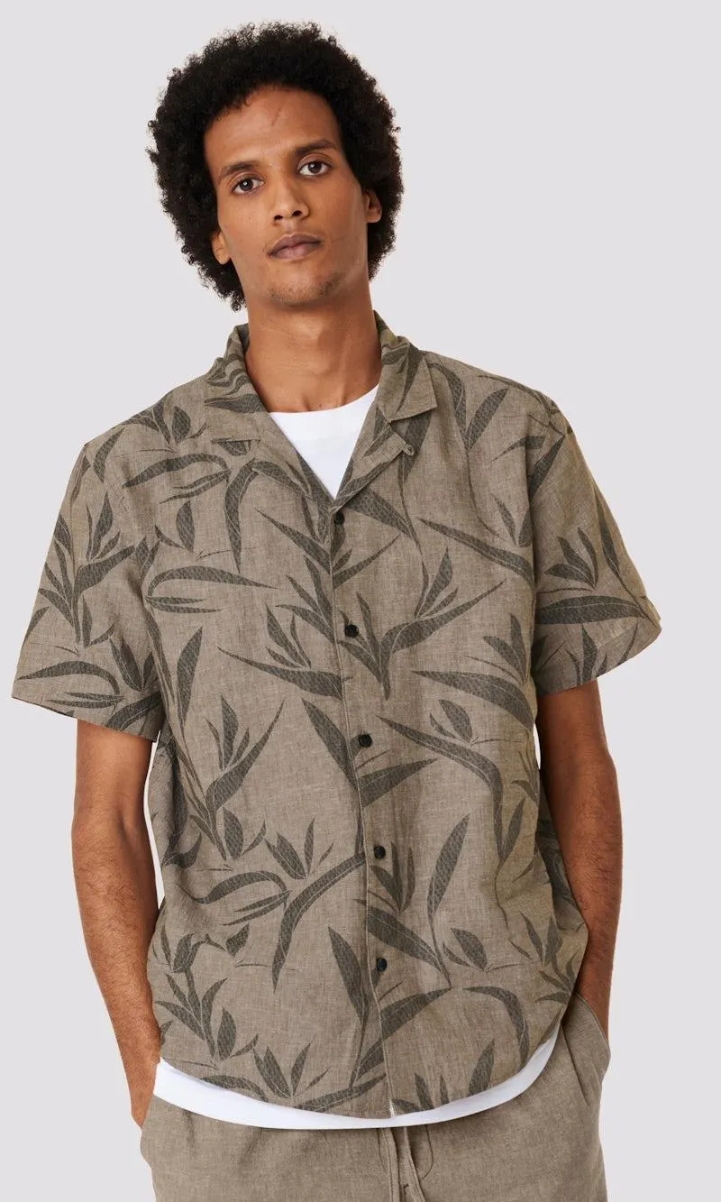 Kortermet skjorte i linblanding