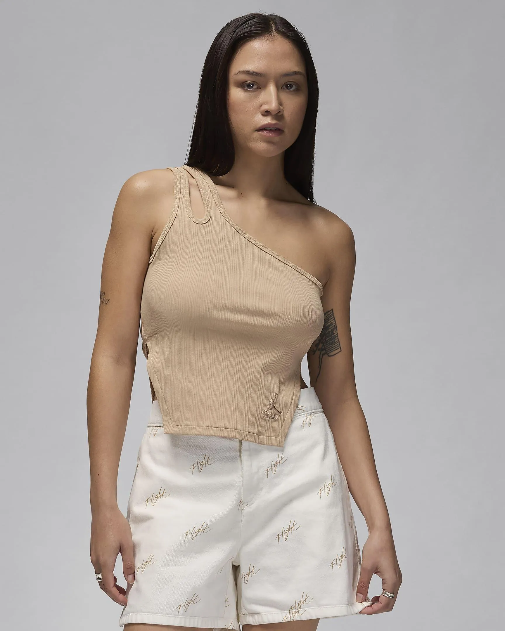 Women's Asymmetrical Ribbed Tank Top