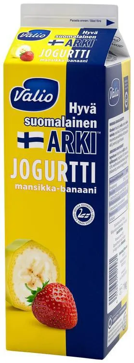 Valio Hyvä suomalainen Arki® jogurtti 1 kg mansikka-banaani