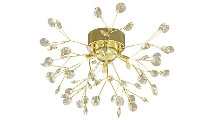 Aneta VIVA-kristalli plafondi messinki