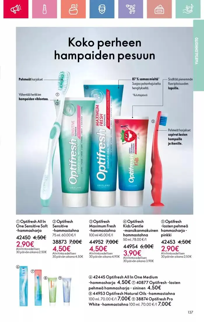 Oriflame tarjoukset voimassa alkaen 9. maaliskuuta - 29. maaliskuuta 2025 - Tarjouslehti sivu 137