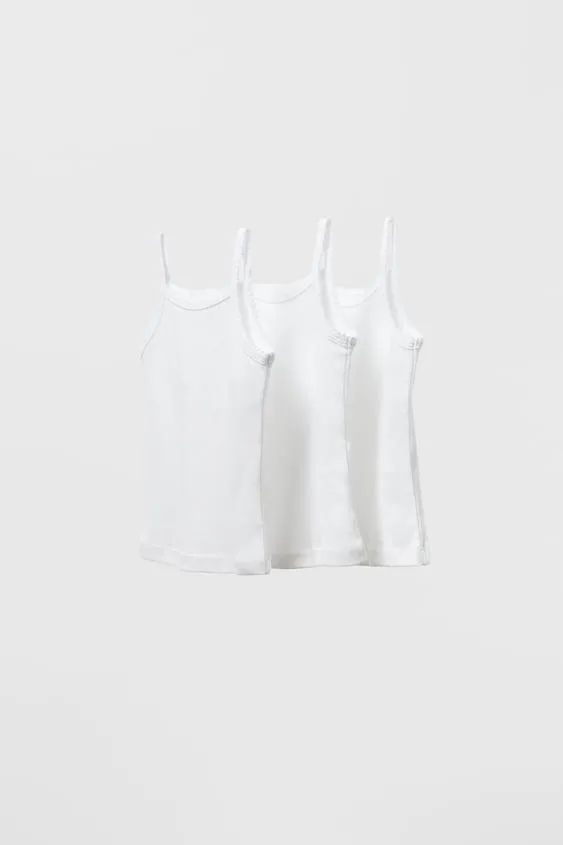 2-6 YEARS/ PACK OF THREE VEST TOPS