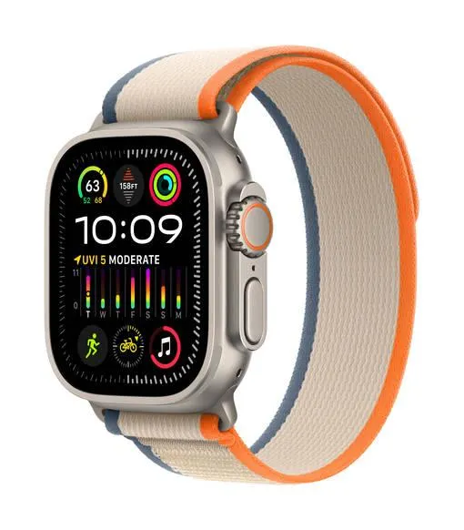 APPLE WATCH ULTRA 2 (GPS + CELLULAR) 49MM TITANIUM CASE ORANGE/BEIGE TRAIL LOOP - S/M