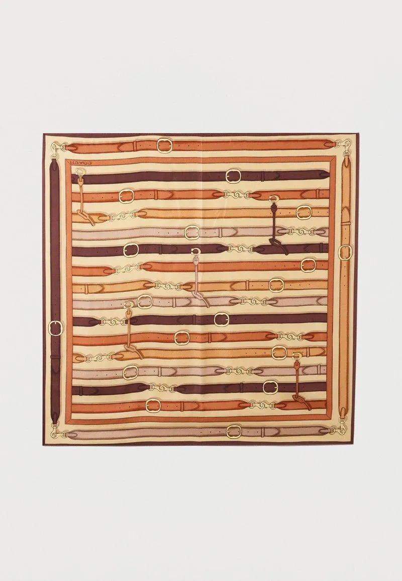 MULTI BELT PRINTED SQUARE UNISEX - Fulardi - tan