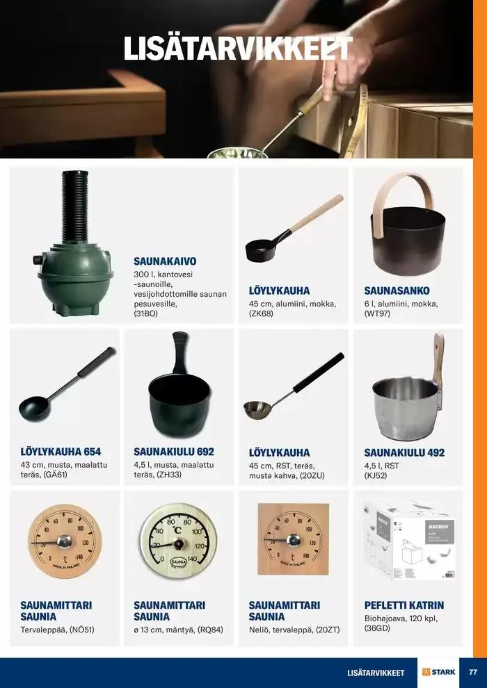 Sauna voimassa alkaen 19. marraskuuta - 31. joulukuuta 2024 - Tarjouslehti sivu 77