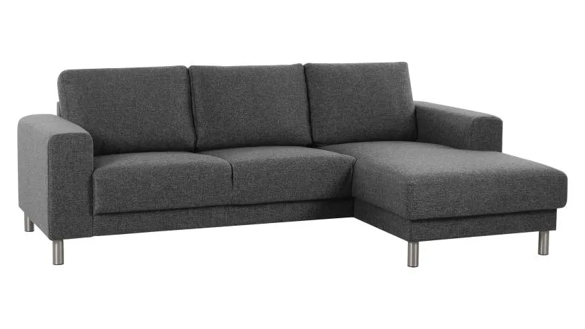 GAMMA-divaanisohva Hygge-kangas, tummanharmaa, kätisyys: oikea