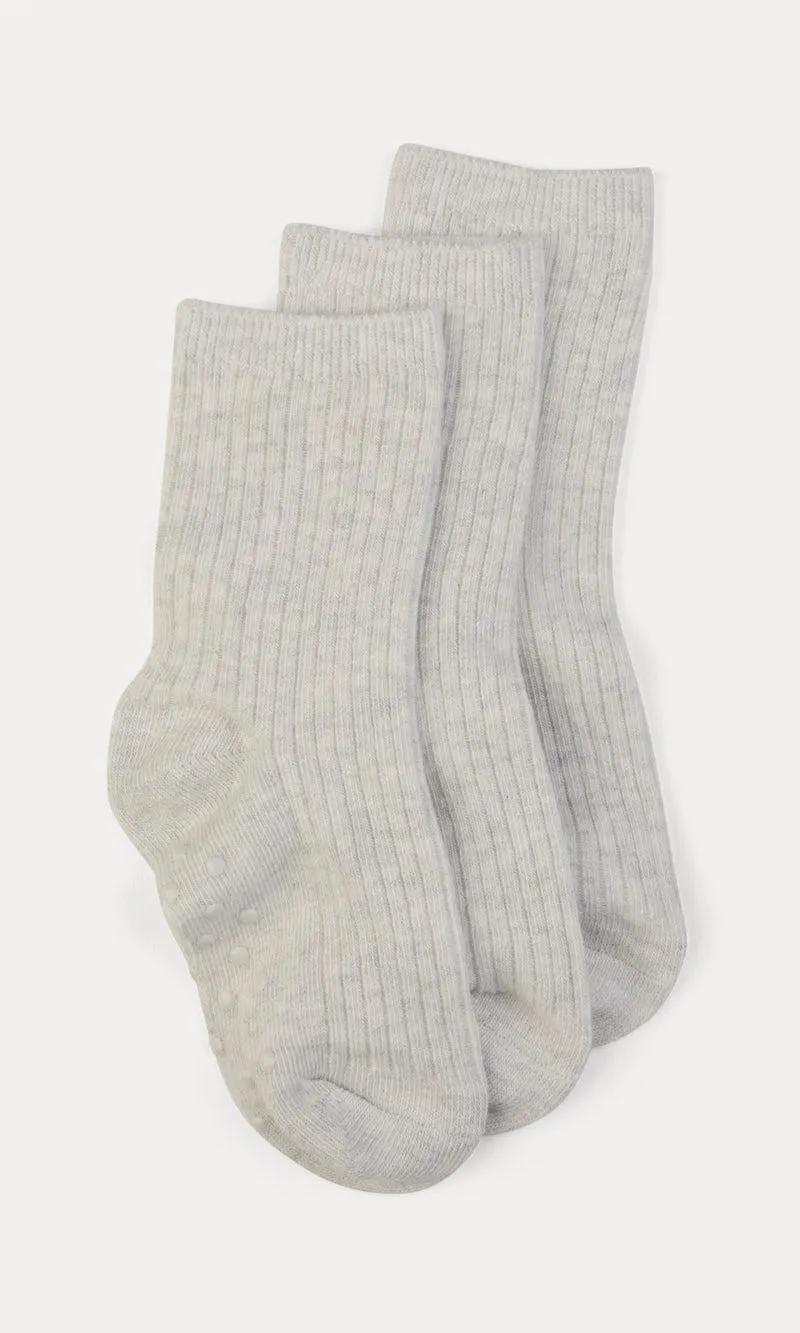 3-pack joustinneulotut puuvillasukat