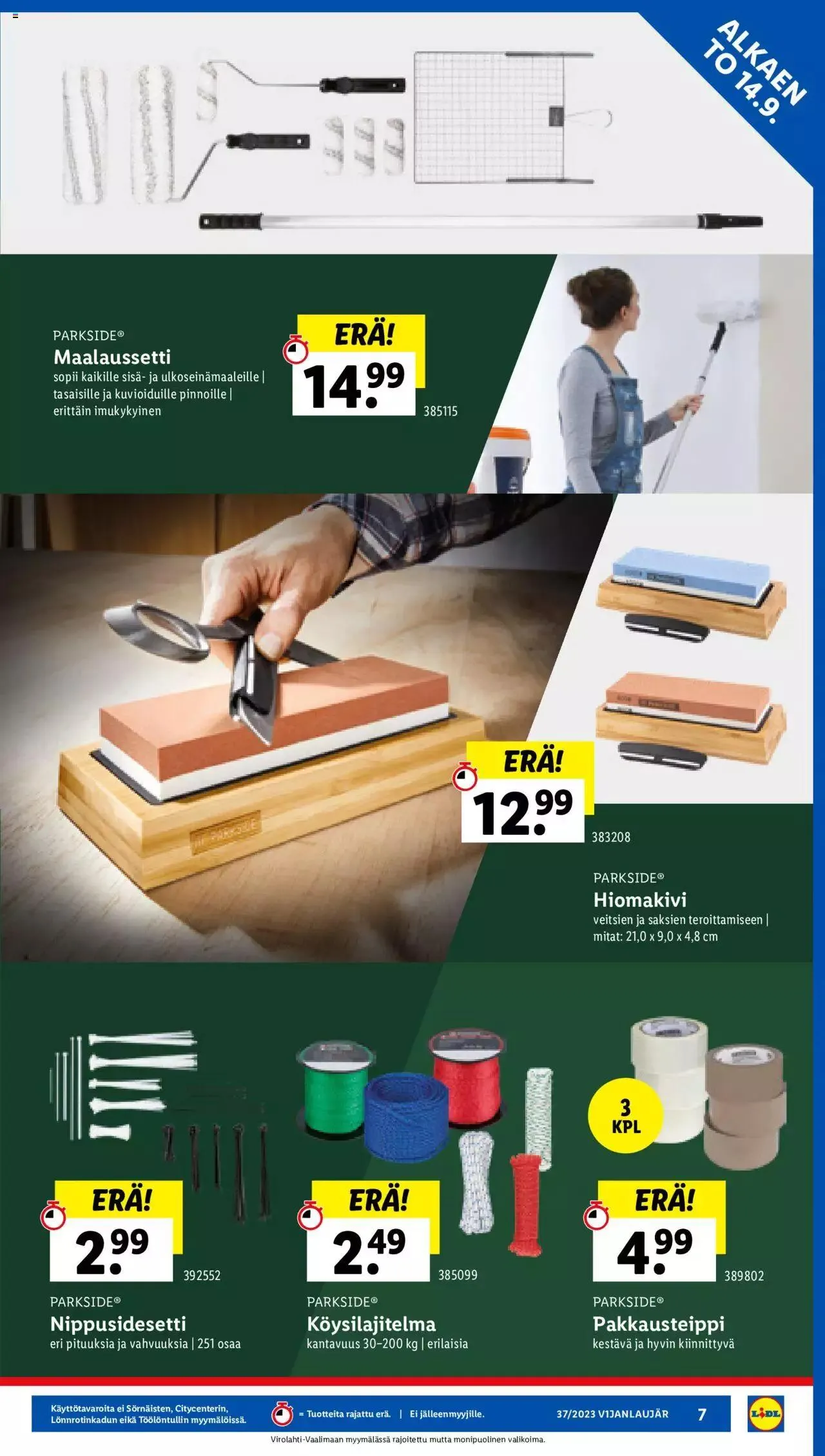 Lidl tarjoukset PARKSIDE voimassa alkaen 14. syyskuuta - 24. syyskuuta 2023 - Tarjouslehti sivu 7