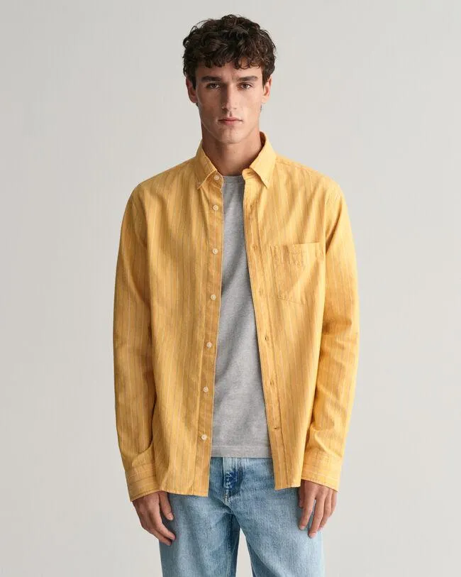 Regular fit ‑mitoitettu raidallinen Archive-oxford-paita