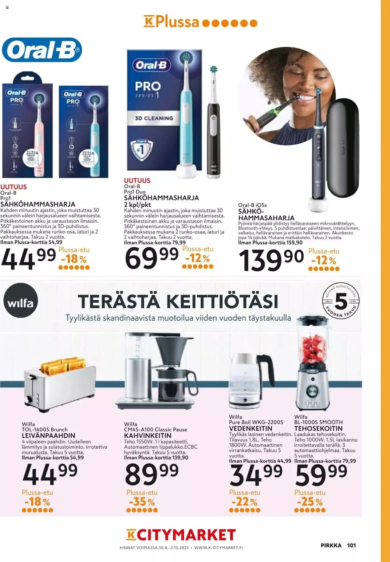 K-Market tarjoukset Pirkka 9/2023 voimassa alkaen 30. elokuuta - 3. lokakuuta 2023 - Tarjouslehti sivu 101