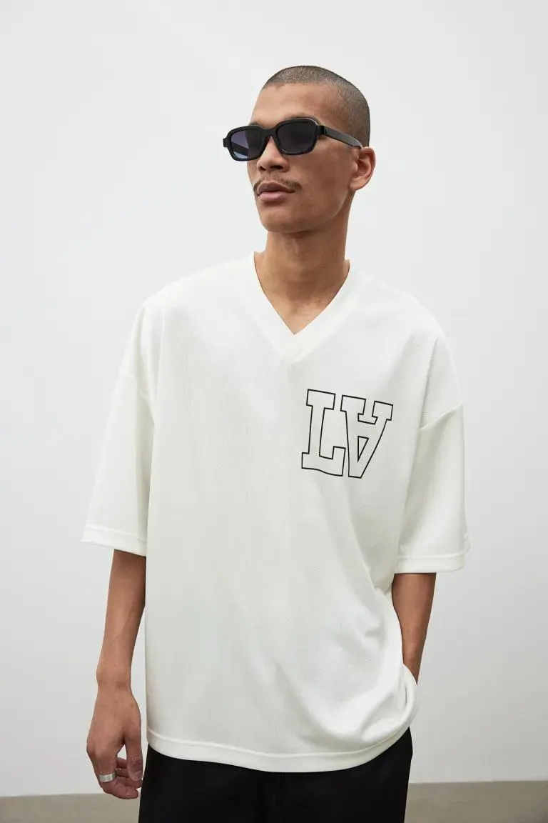 Painokuvallinen mesh-T-paita Oversized Fit
