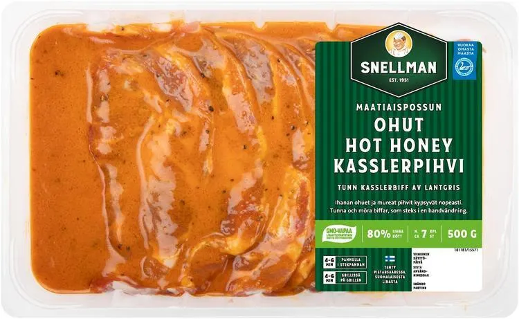 Snellman Maatiaispossun ohut hot honey kasslerpihvi 500 g