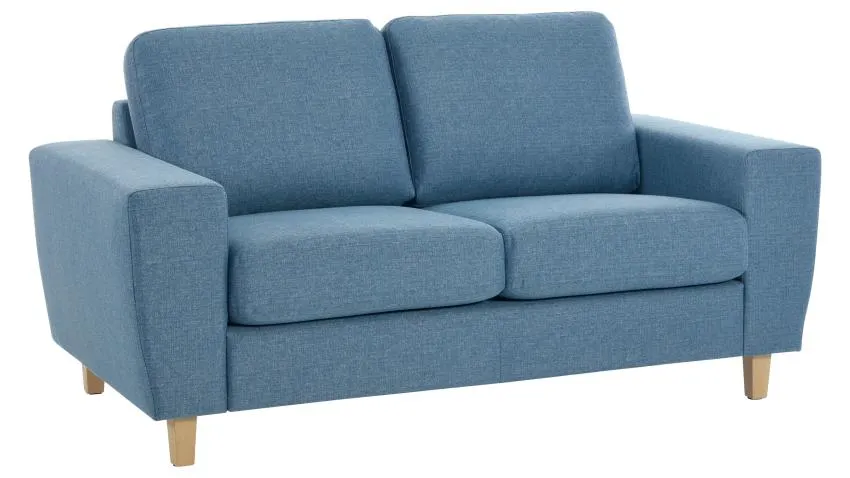 Unico JESPER-sohva Stark-kangas, sininen, muoto-käsinoja, jalka 50098 tammi