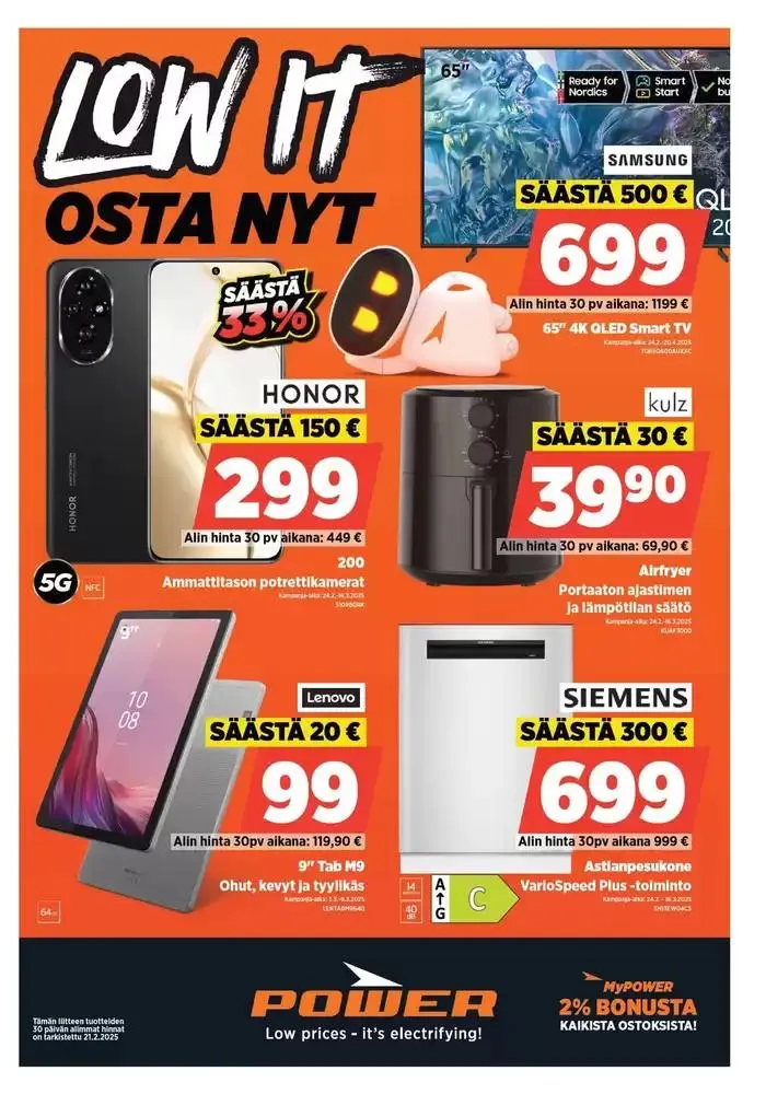 Power tarjoukset voimassa alkaen 24. helmikuuta - 20. huhtikuuta 2025 - Tarjouslehti sivu 1