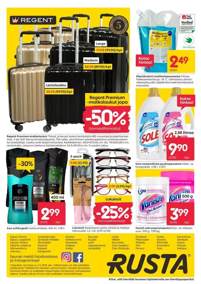 Rusta tarjoukset voimassa alkaen 27. tammikuuta - 10. helmikuuta 2025 - Tarjouslehti sivu 16