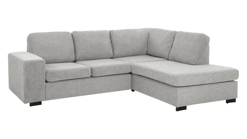 DALLAS-avokulmasohva Aragon-kangas, harmaa, kätisyys: oikea