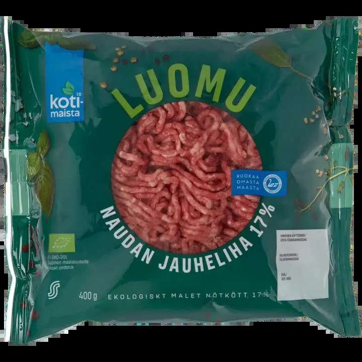 Kotimaista naudan jauheliha luomu 17 % 400 g