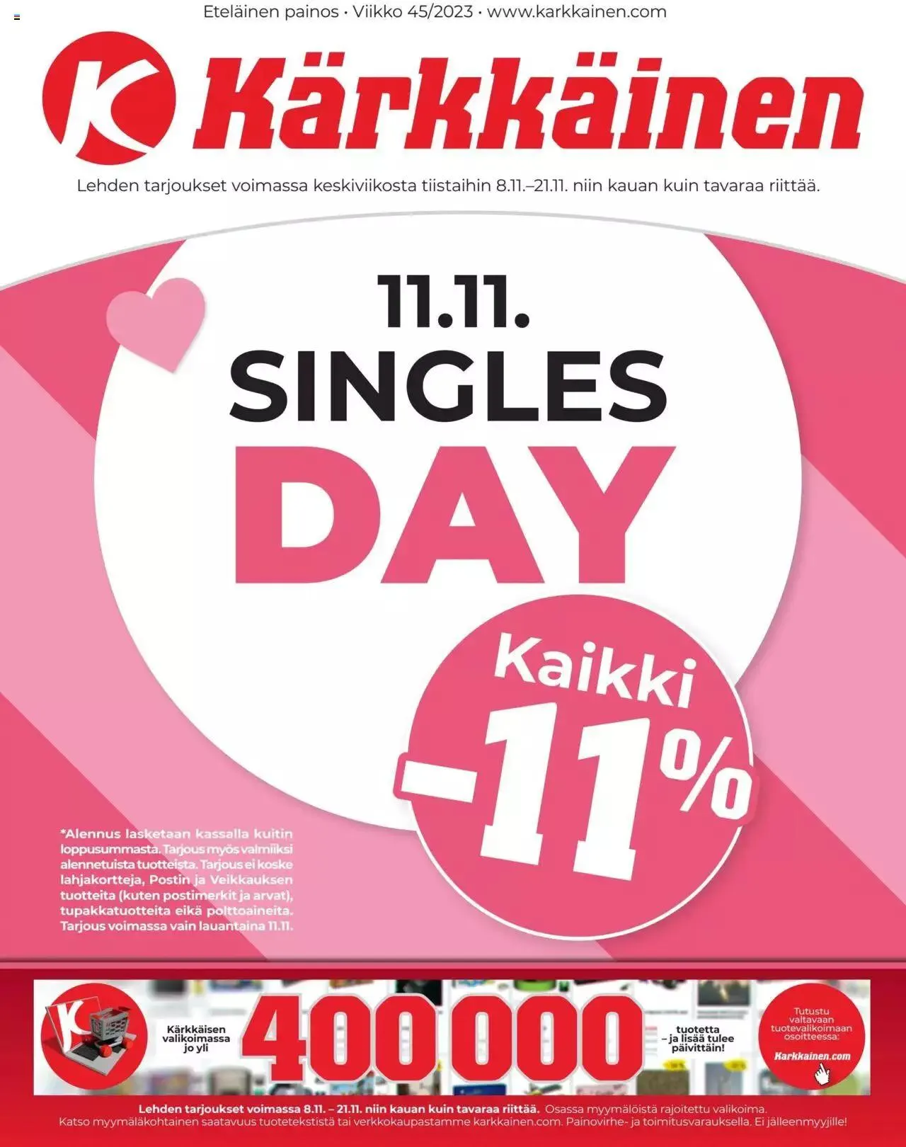 Kärkkäinen - Tarjoukset Eteläinen painos voimassa alkaen 8. marraskuuta - 21. marraskuuta 2023 - Tarjouslehti sivu 1