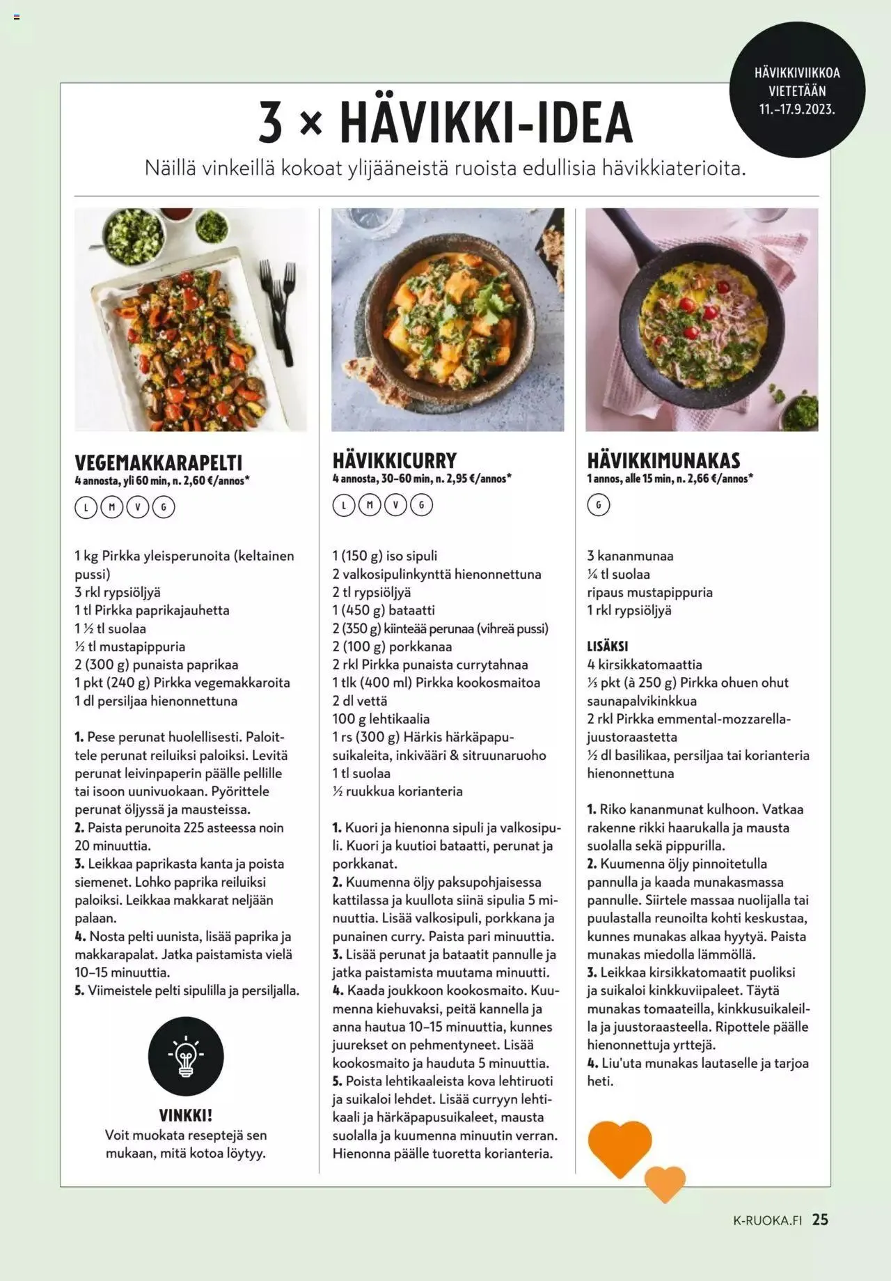 K-Market tarjoukset K-Ruoka 9/2023 voimassa alkaen 30. elokuuta - 3. lokakuuta 2023 - Tarjouslehti sivu 25