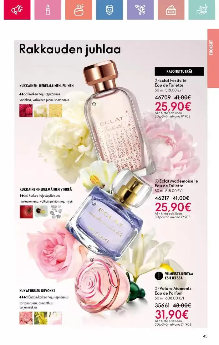 Oriflame tarjoukset voimassa alkaen 9. maaliskuuta - 29. maaliskuuta 2025 - Tarjouslehti sivu 45