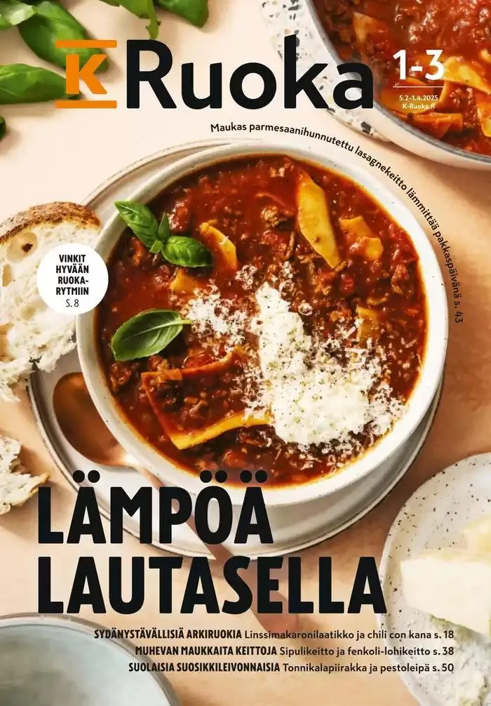 K-Ruoka 1/2025 voimassa alkaen 5. helmikuuta - 19. helmikuuta 2025 - Tarjouslehti sivu 1