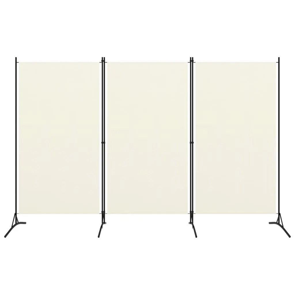 vidaXL 3-paneelinen tilanjakaja kermanvalkoinen 260x180 cm