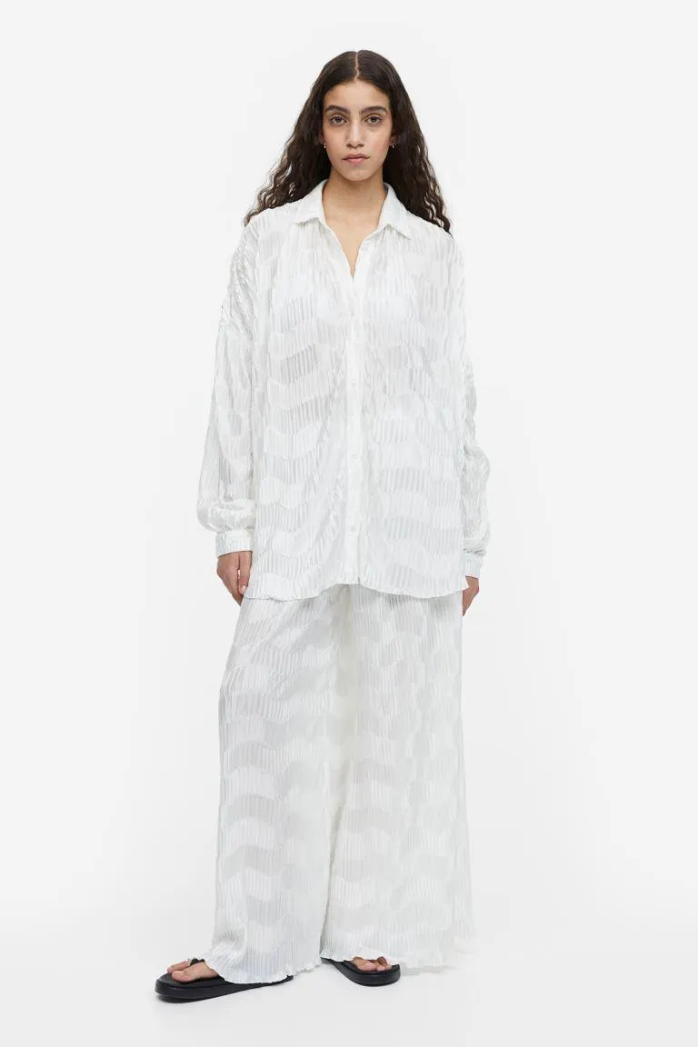 Laskostetut Leveälahkeiset Housut