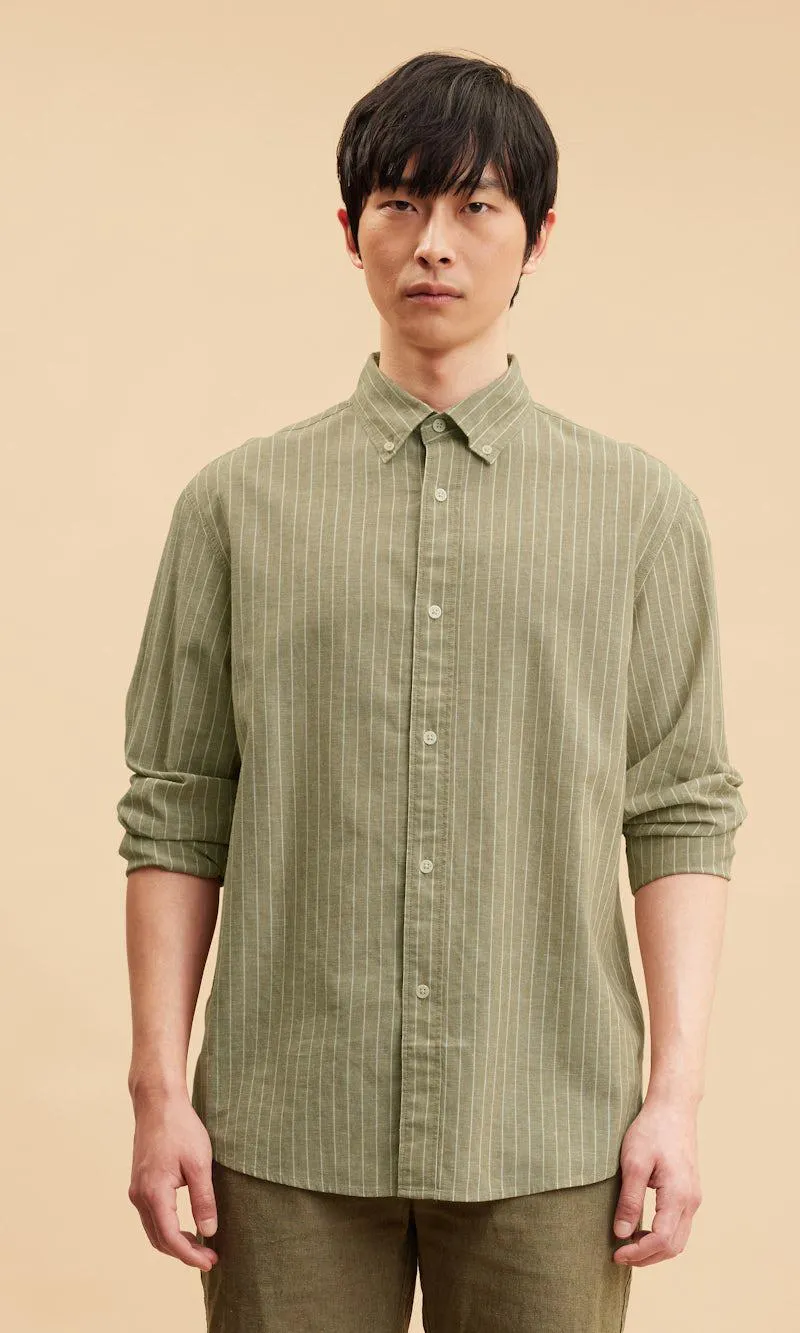 Relaxed skjorte i linblanding