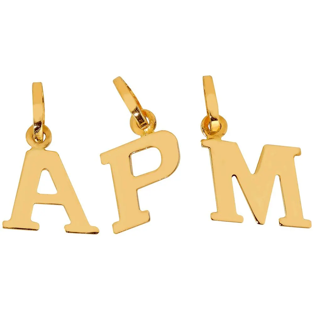 Kultainen kirjainriipus, sileä pinta