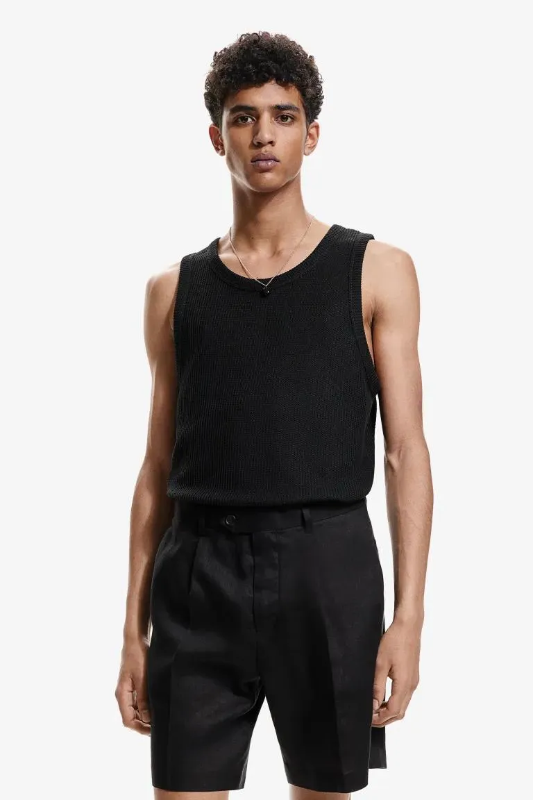 Huolitellut pellavaiset shortsit Relaxed Fit