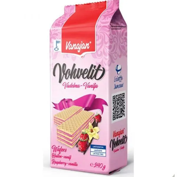 VANAJAN VOHVELIT 240g VADELMA-VANILJ