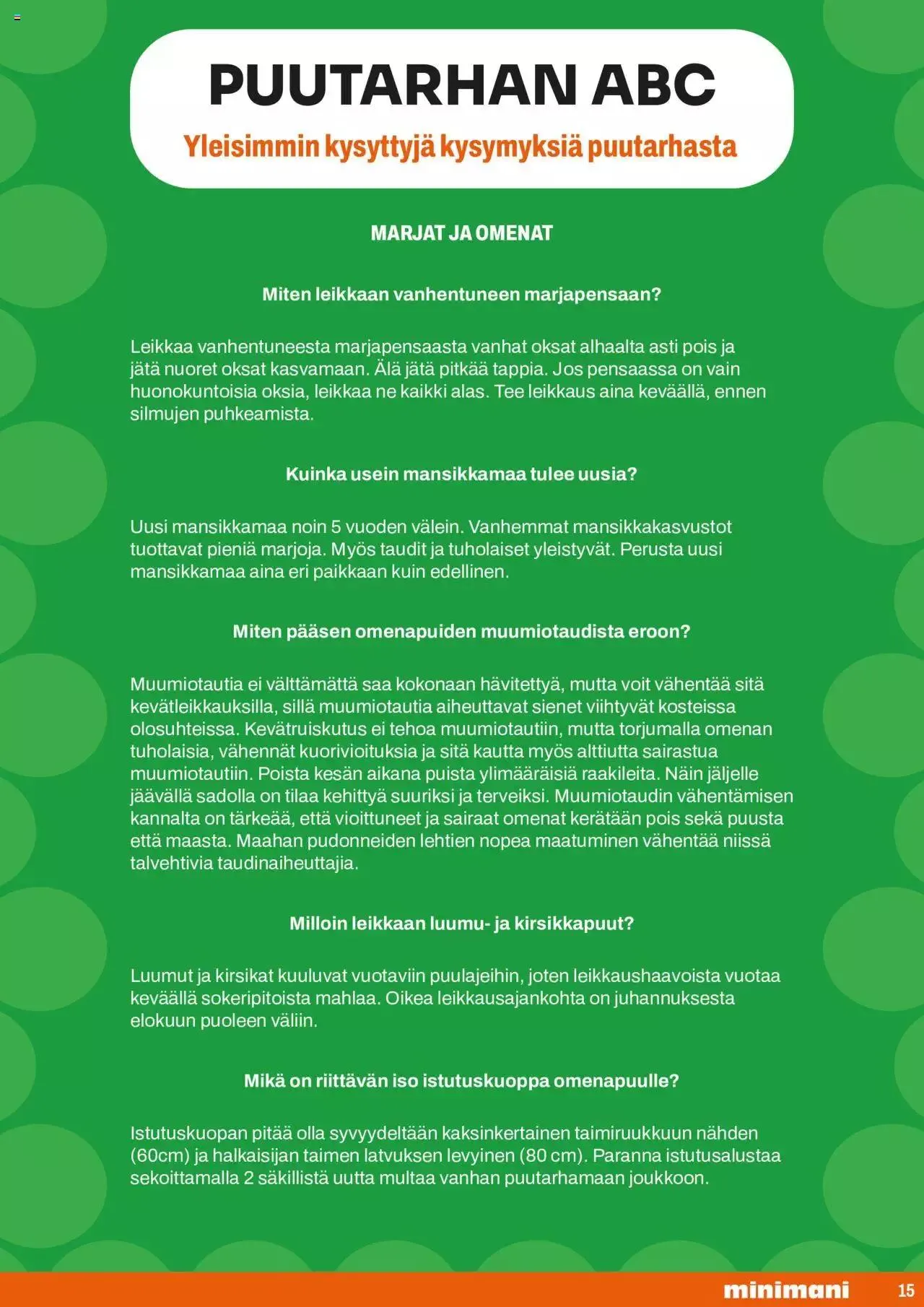 Minimani puutarha-kuvasto voimassa alkaen 24. huhtikuuta - 31. joulukuuta 2024 - Tarjouslehti sivu 15